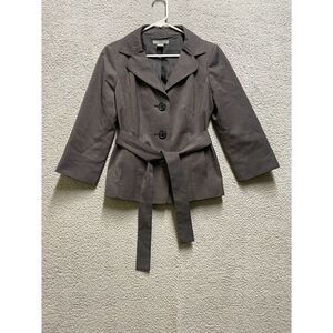 Ann Taylor Women's Gray Three Button Lined Blazer Jacket Size 6